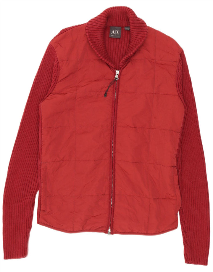 ARMANI EXCHANGE Herre cardigan sweater Medium Rød Nylon