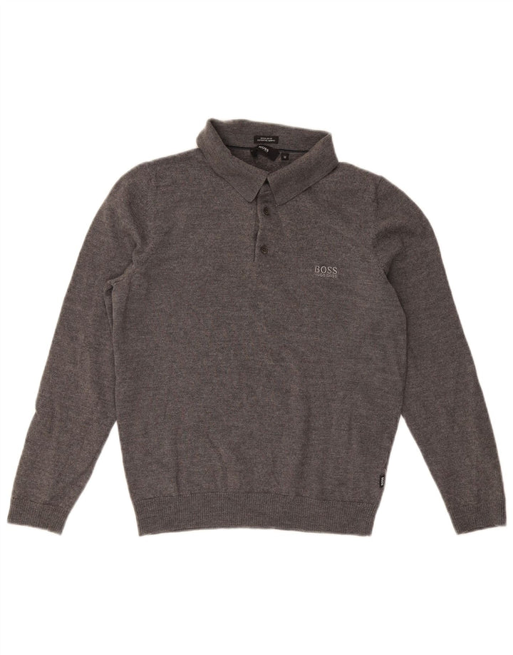 Hugo Boss drenge sweater med polohals 12-13 år Medium Grå Flecked