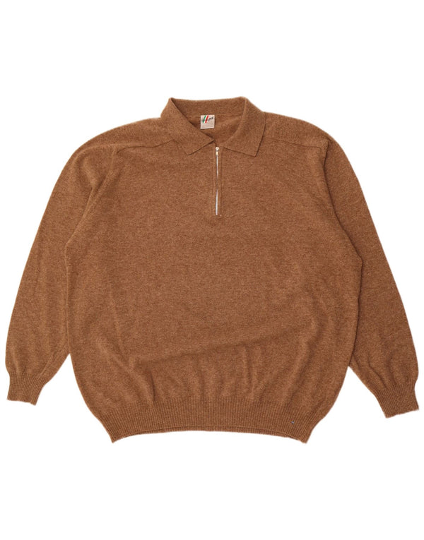 Walbusch Herre Studio Pitti Polo Neck Jumper Sweater IT 58/50 2XL Brun