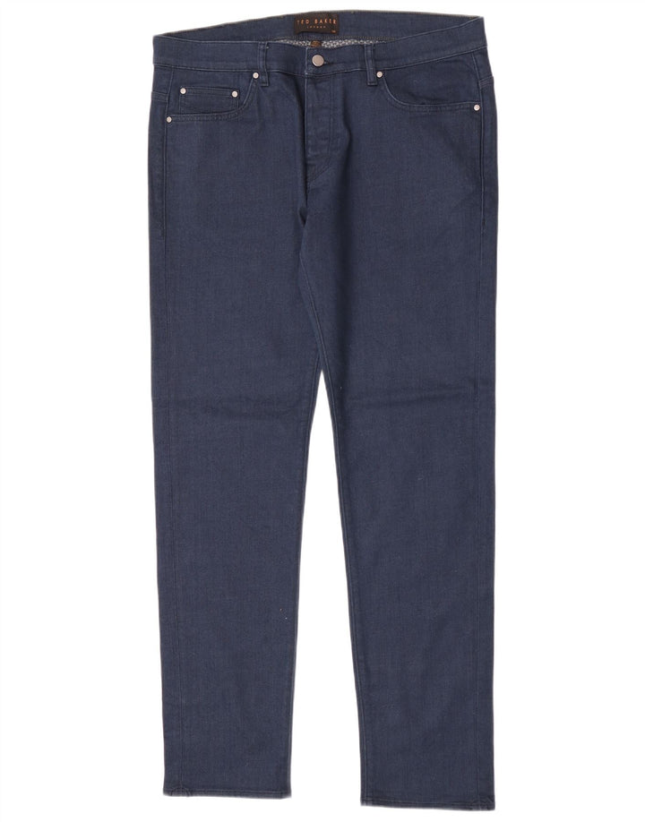Ted Baker Herre Slim Jeans W36 L32 Marineblå Bomuld