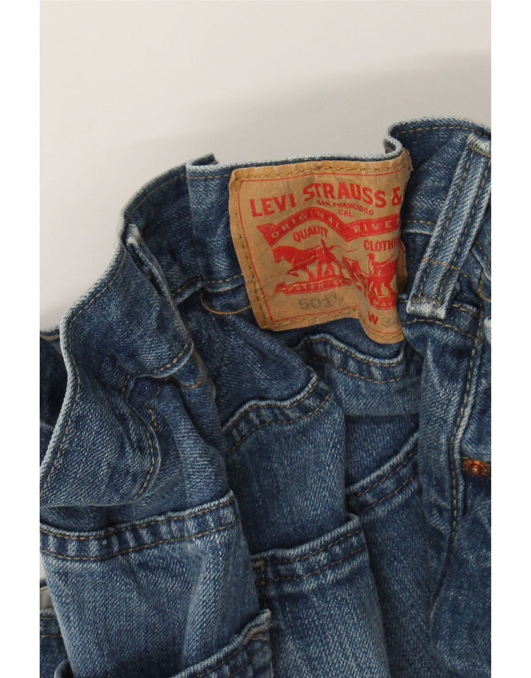 LEVI'S Womens 501 Denim Shorts W34 Large  Blue Vintage Levi's and Second-Hand Levi's from Messina Hembry 