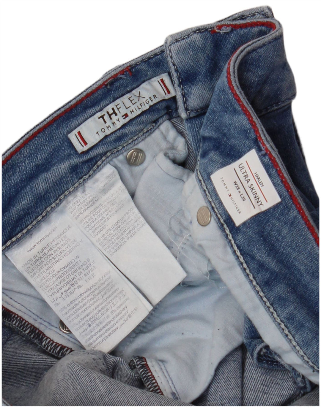 TOMMY HILFIGER Dame Harlem Skinny Jeans W28 L30 Blå Bomuld