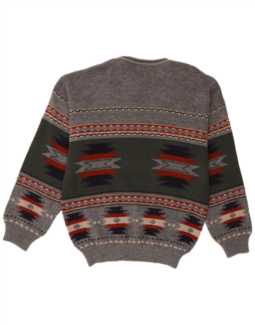 Brugerdefineret Club Herre Crew Neck Jumper Sweater stor grå geometrisk akryl