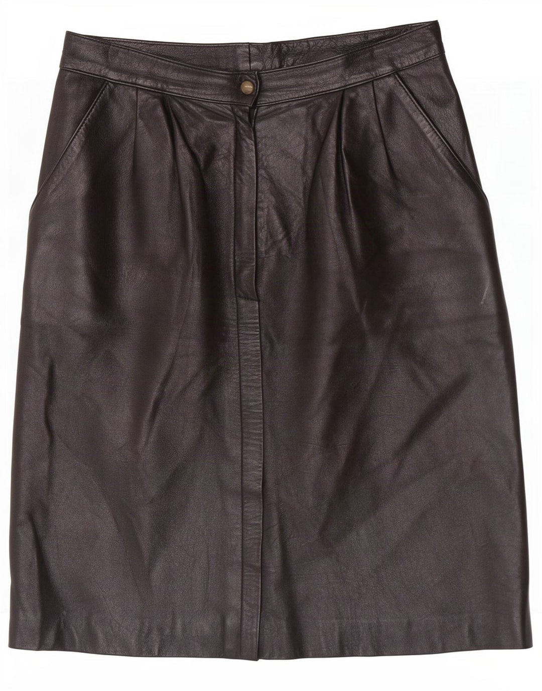 Maxime Dame Læder Nederdel IT 42 Medium W26 Sort