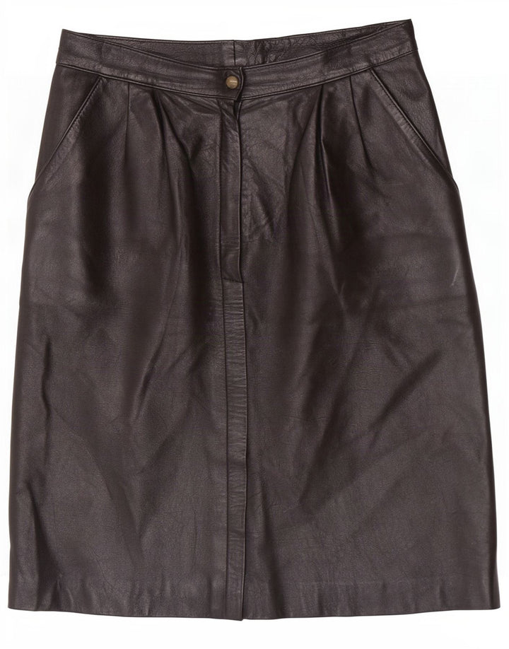 Maxime Dame Læder Nederdel IT 42 Medium W26 Sort