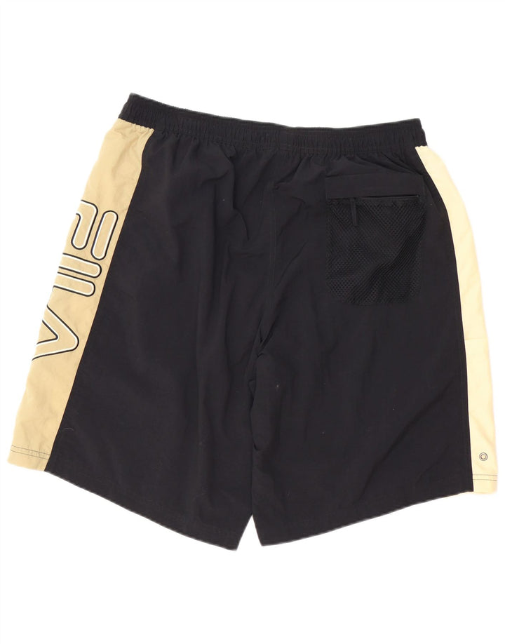 FILA Grafiske svømmeshorts til mænd XL Sort Colourblock Polyester