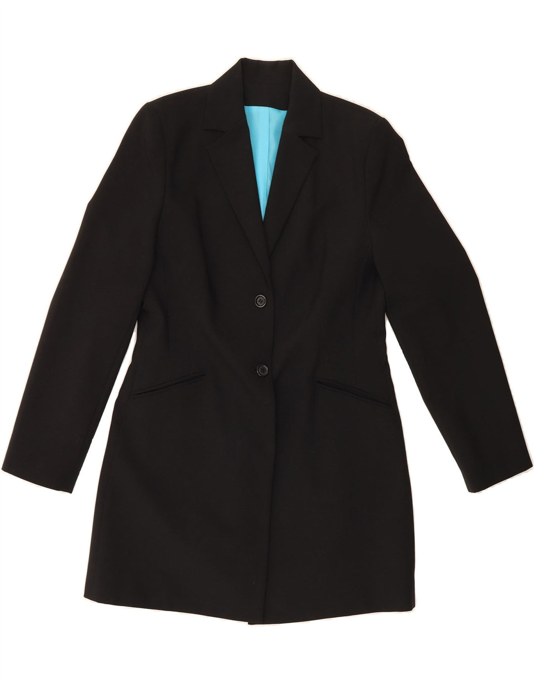 DOROTHY PERKINS Womens Longline 2 Button Blazer Jacket UK 12 Medium  Black Vintage Dorothy Perkins and Second-Hand Dorothy Perkins from Messina Hembry 