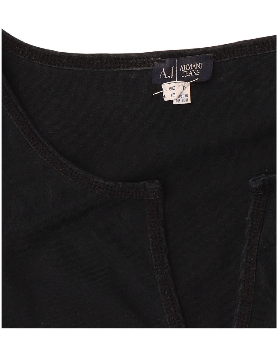 Armani Jeans Dame Crop Top Langærmet UK 18 Large Navy Blue