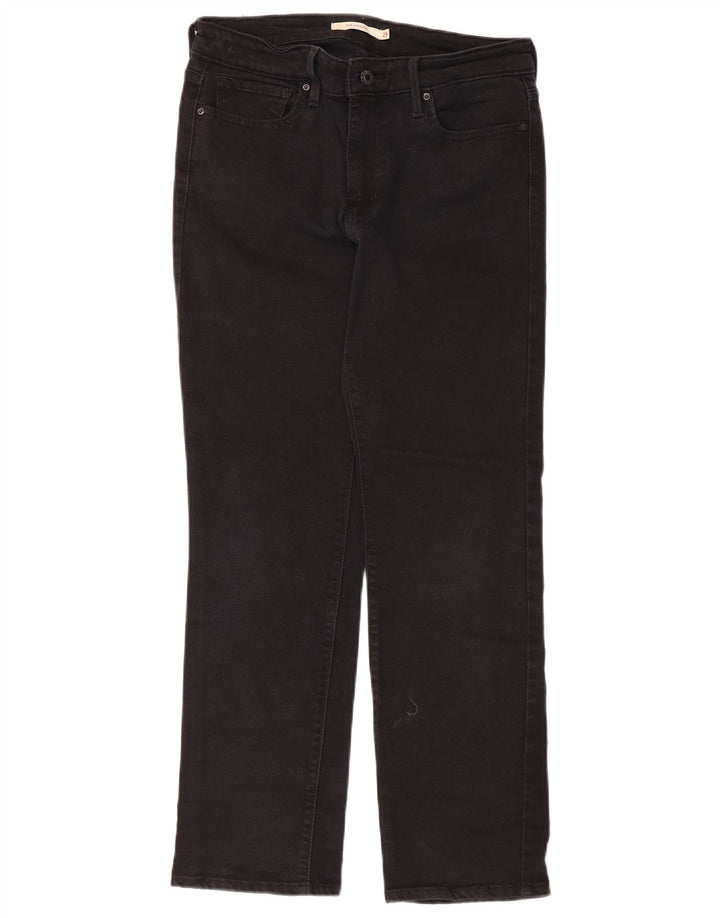 Levi's Dame 714 Straight Jeans W29 L30 Sort Bomuld