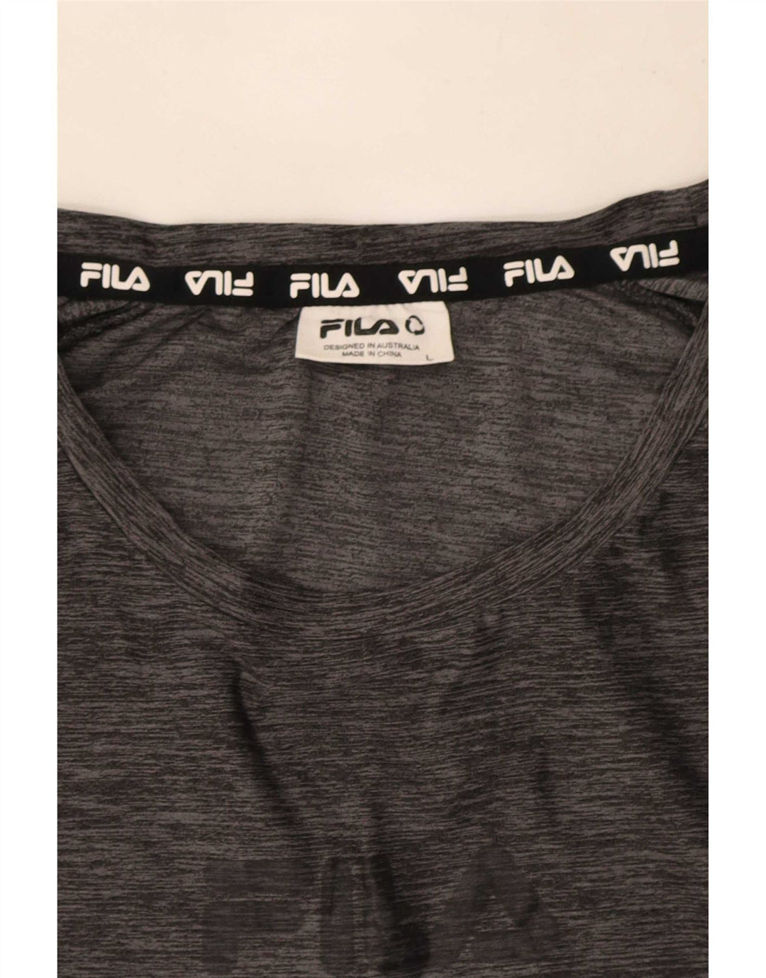 Fila Herre T-Shirt Top Stor Grå Flecked Polyester