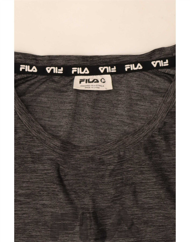 Fila Herre T-Shirt Top Stor Grå Flecked Polyester