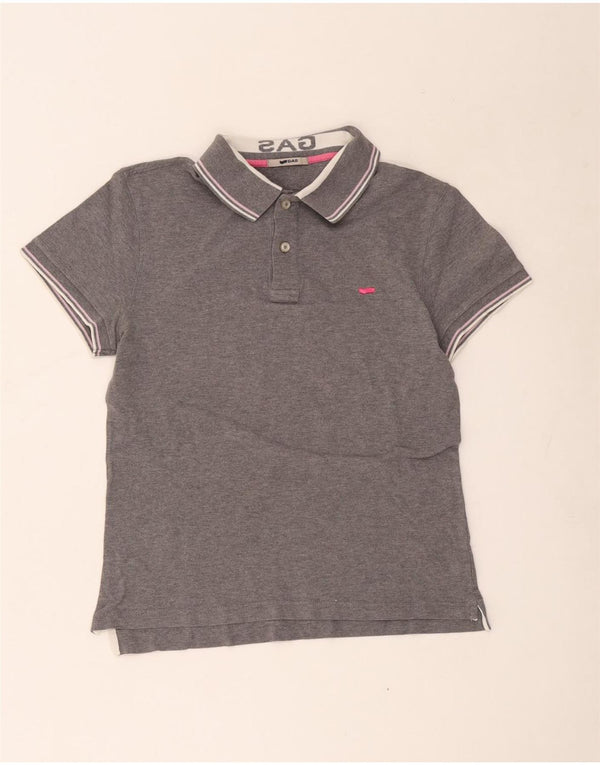 Gas Dame Polo Shirt UK 16 Stor Grå Bomuld