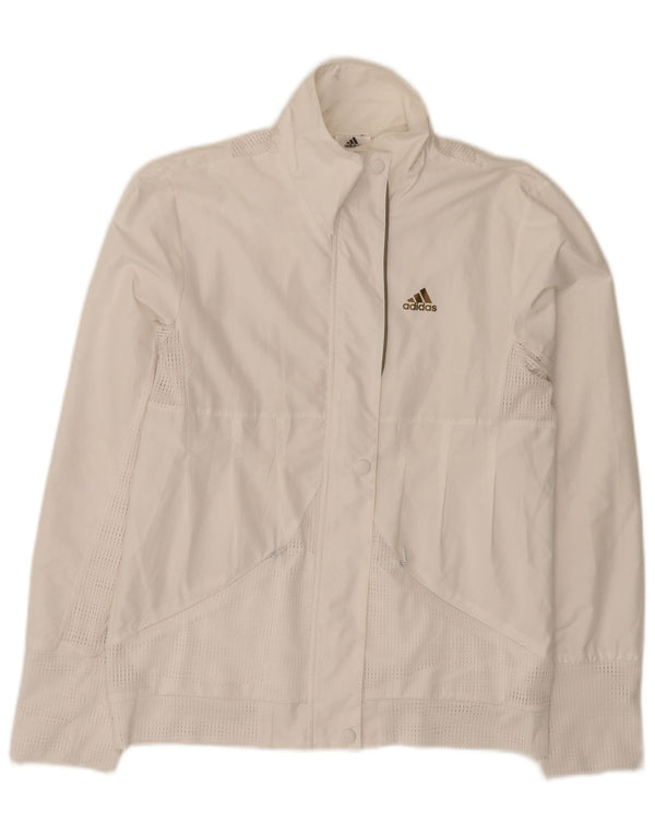 Adidas træningsdragt topjakke til kvinder UK 12 Medium White Polyester