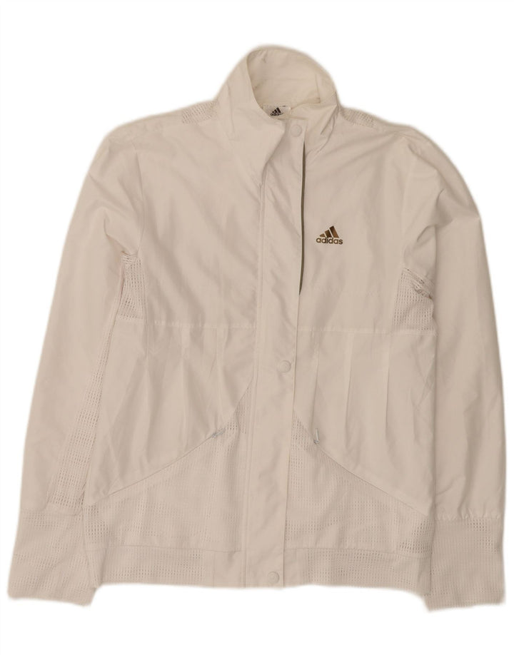 Adidas træningsdragt topjakke til kvinder UK 12 Medium White Polyester