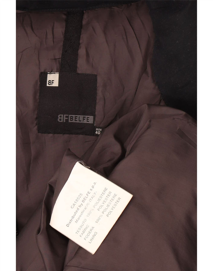 Belfe Dame Hætte Loose Fit Polstret Frakke IT 40 Small Black Polyester