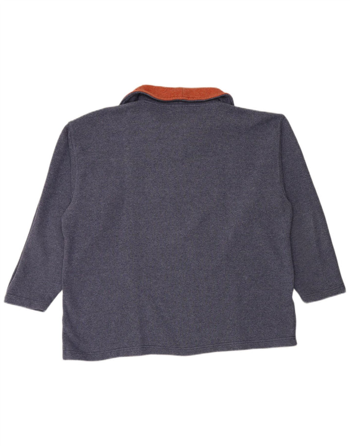 TARDINI Mens Graphic Zip Neck Sweatshirt Jumper 2XL Blue Cotton