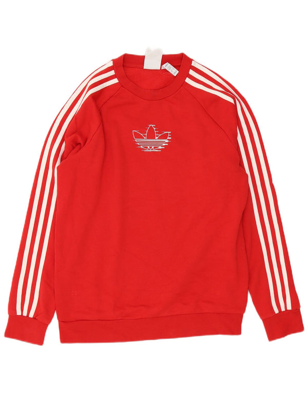 Adidas grafisk sweatshirt til mænd, lille rød bomuld