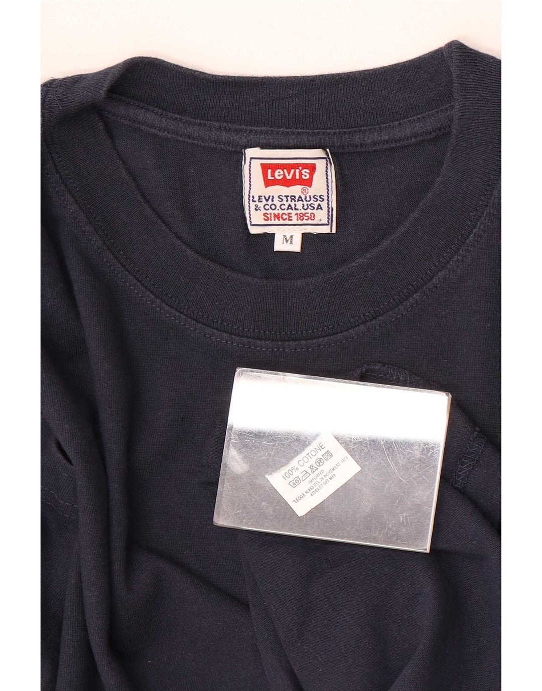 Levi's herre T-shirt top mellem marineblå bomuld