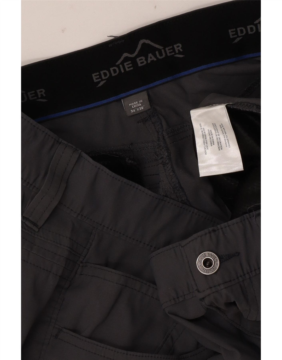 Eddie Bauer Straight Casual Bukser til mænd W34 L30 Grå Nylon
