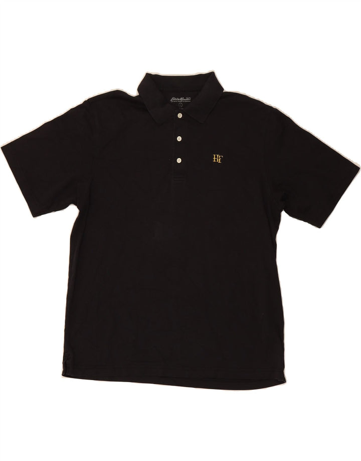 EDDIE BAUER Mens Polo Shirt Large Black Cotton Vintage Eddie Bauer and Second-Hand Eddie Bauer from Messina Hembry 
