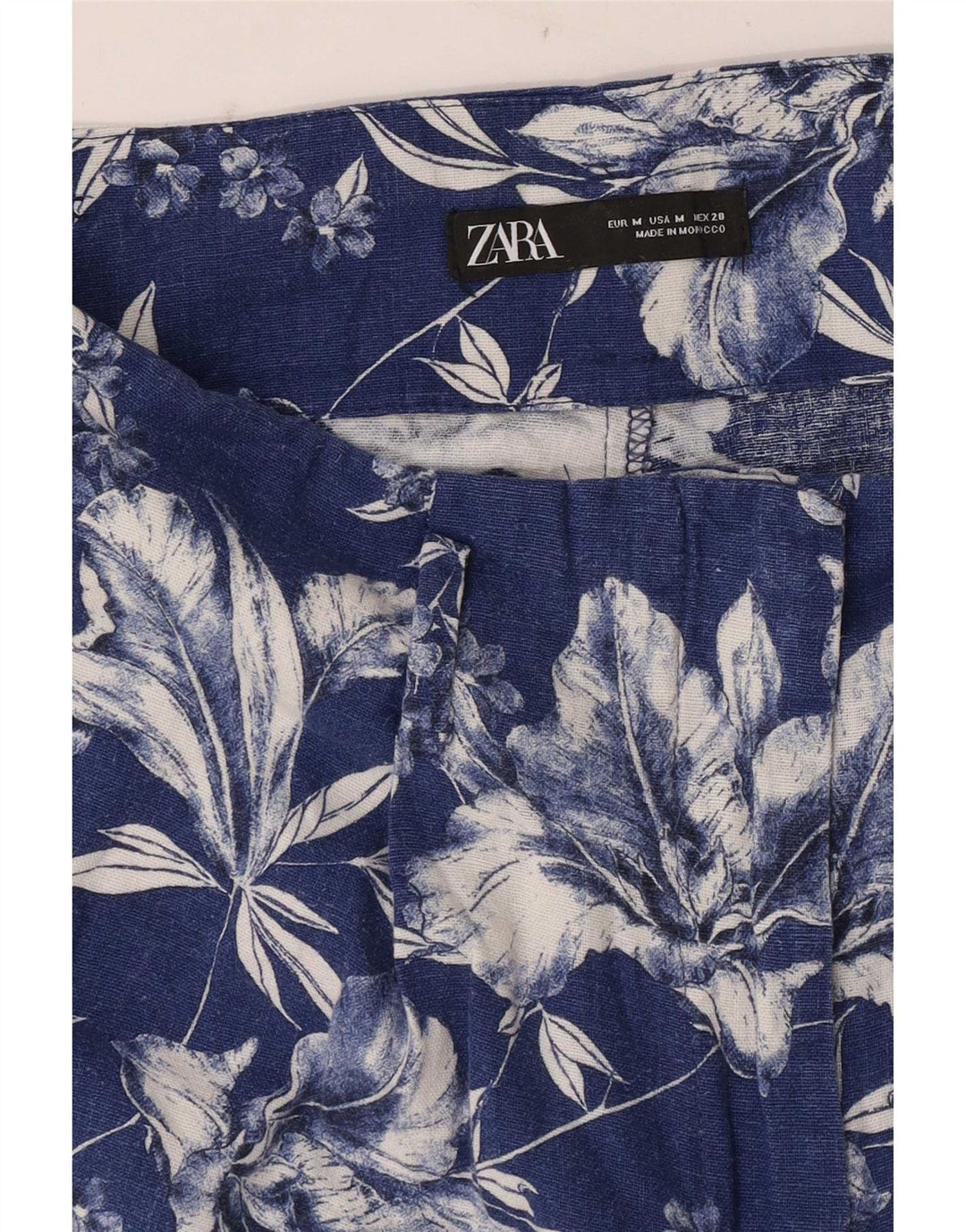 Zara Womens High Rise Hot Pants Medium W28 Blue Floral