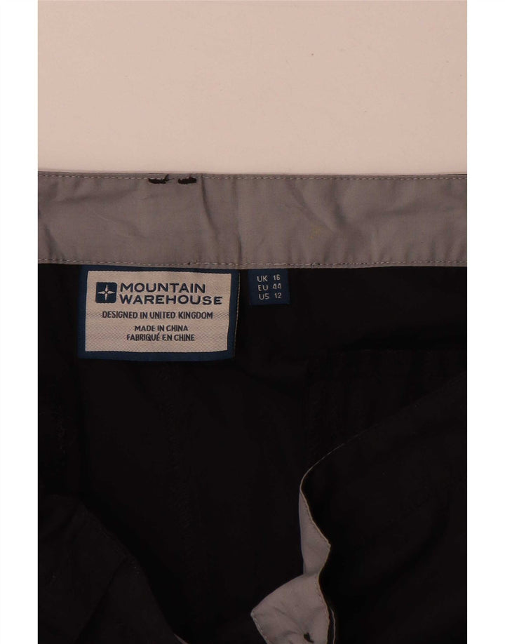 Mountain Warehouse Dame Cargo Shorts UK 16 Large W34 Black Polyester