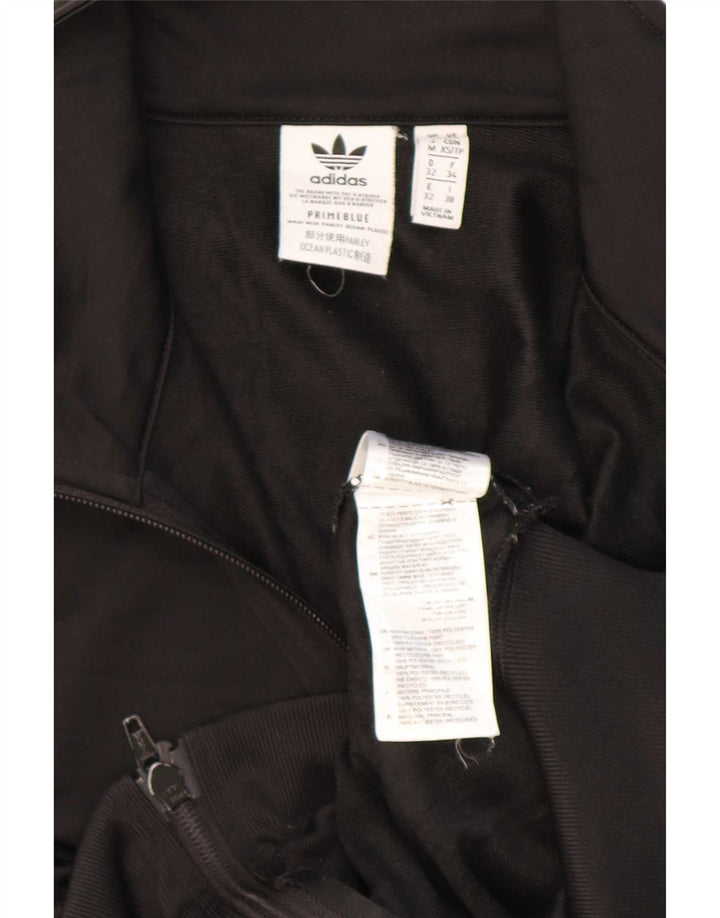 Adidas Womens Crop træningsdragt Topjakke UK 6 XS Sort Polyester