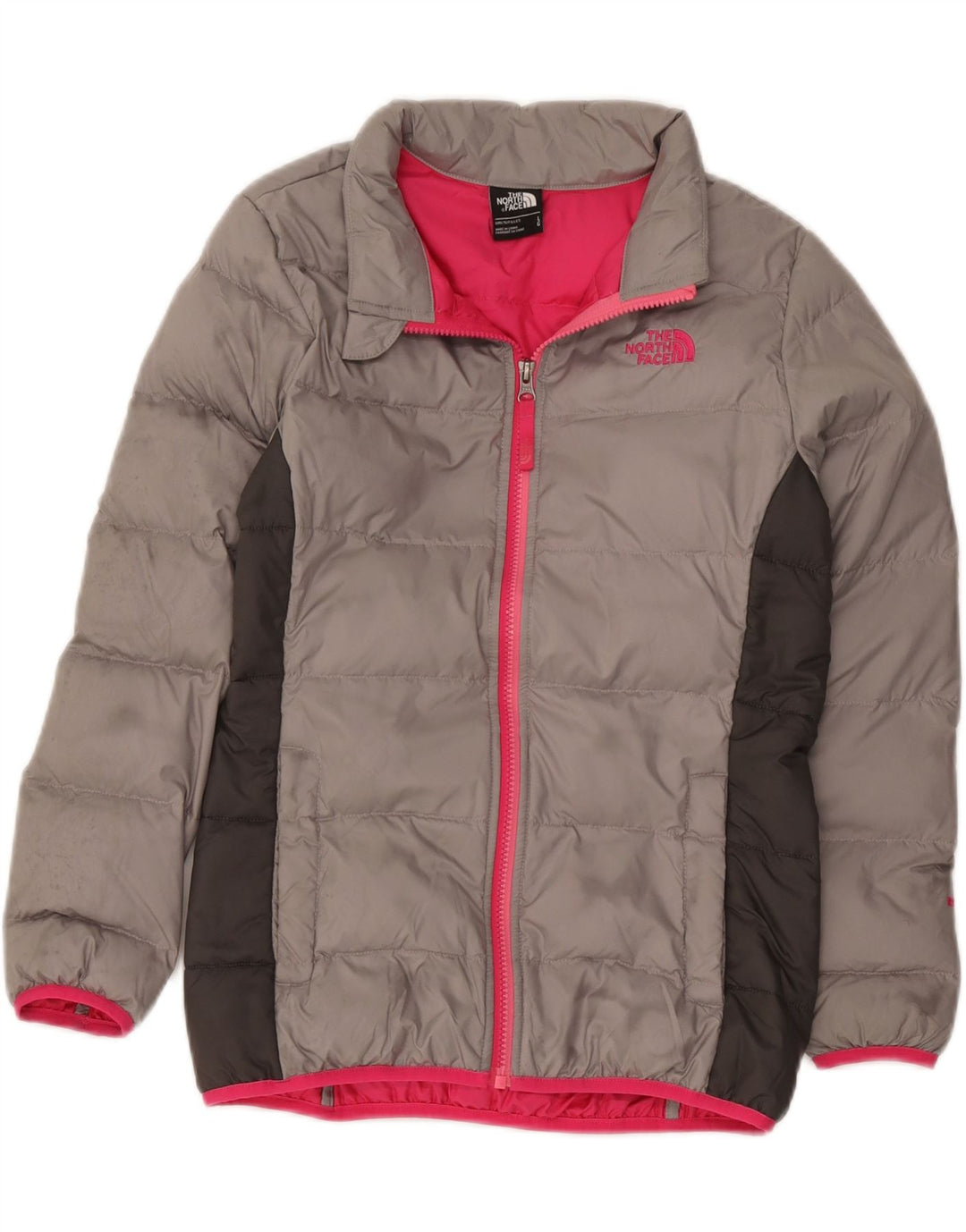 The North Face piger polstret jakke 11-12 år stor grå farveblok