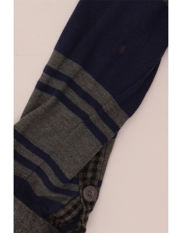 Bedste firma Langærmet Rugby Polo Shirt til mænd 2XL Grå Stribet Bomuld