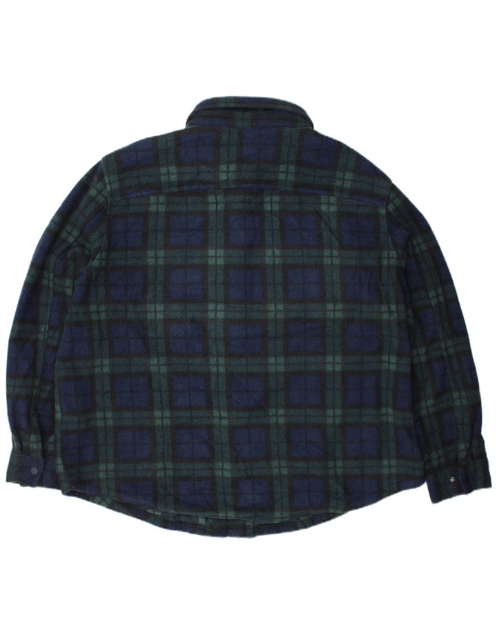Marks & Spencer Herre Overshirt Fleeceskjorte 3XL Grøn Ternet polyester