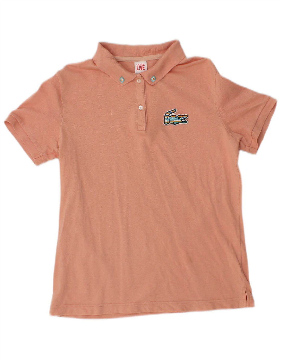Lacoste Dame Polo Shirt UK 12 Medium Pink Bomuld