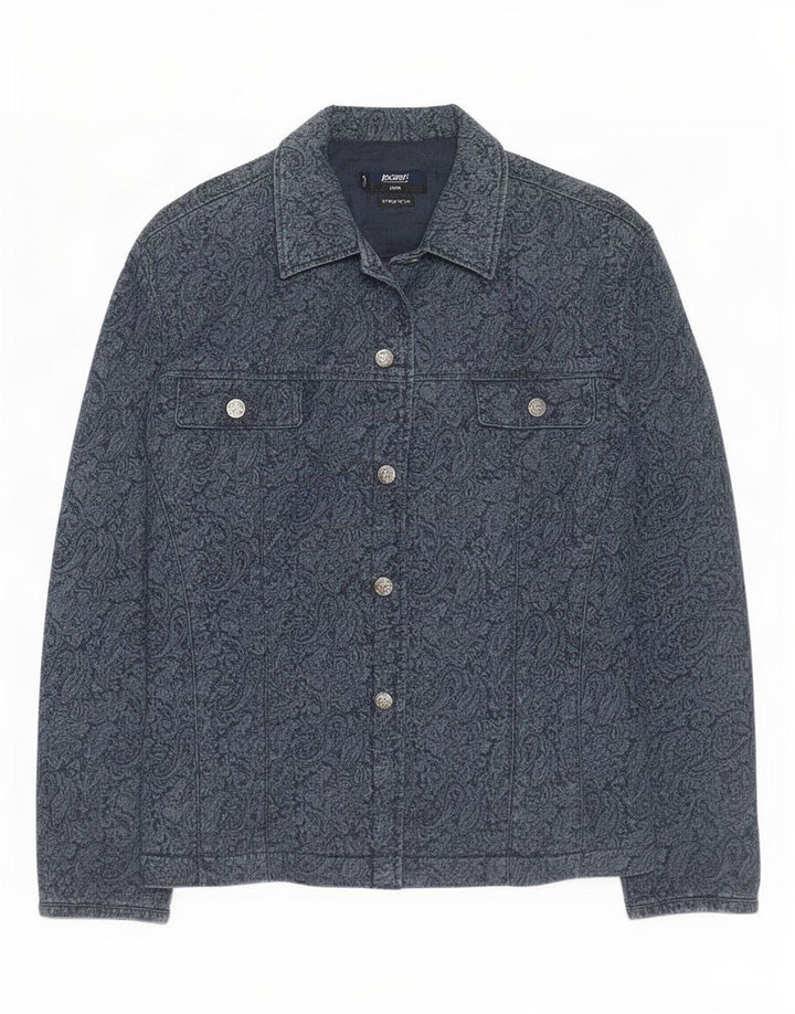 Jocavi Dame Stretch Denim Jacket EU 38 Medium Navy Blue Paisley Cotton