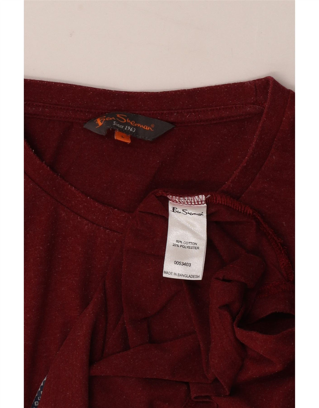 Ben Sherman Herre grafisk T-shirt Top Stor rød bomuld
