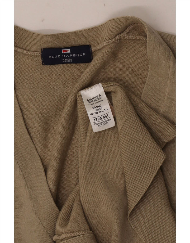 Marks & Spencer Herre Blue Harbor Cardigan Sweater Lille Beige Akryl