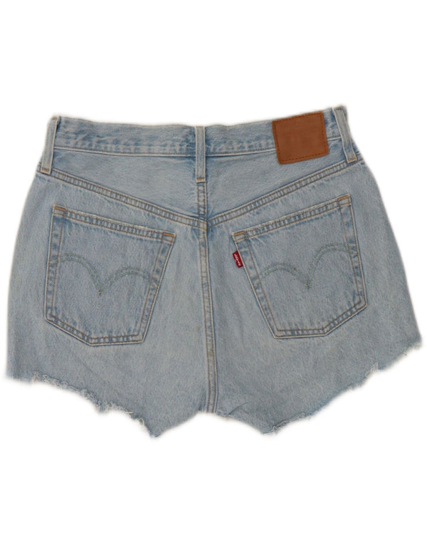 Levi's Womens 501 Denim Hot Pants med høj talje W28 Medium Blue Cotton