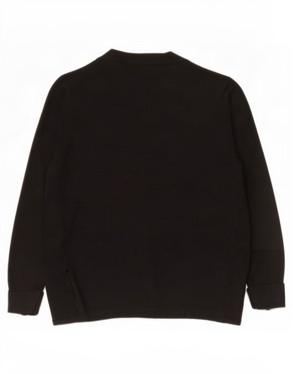 Zara Dame 3/4-ærmet Wrap Cardigan Sweater UK 12 Medium Black Rayon