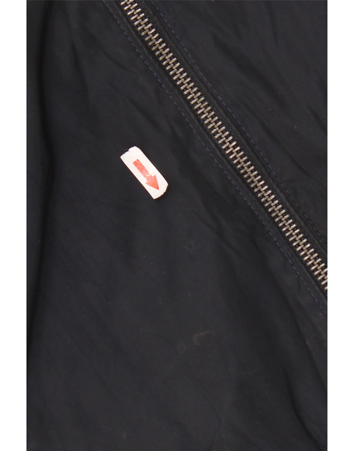 Zara Herre Bomber Jacket UK 40 Large Navy Blue Polyester