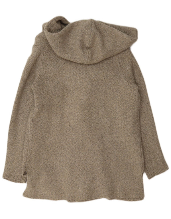 Massimo Dutti Dame Hætte Åben Cardigan Sweater UK 14 Stor Beige