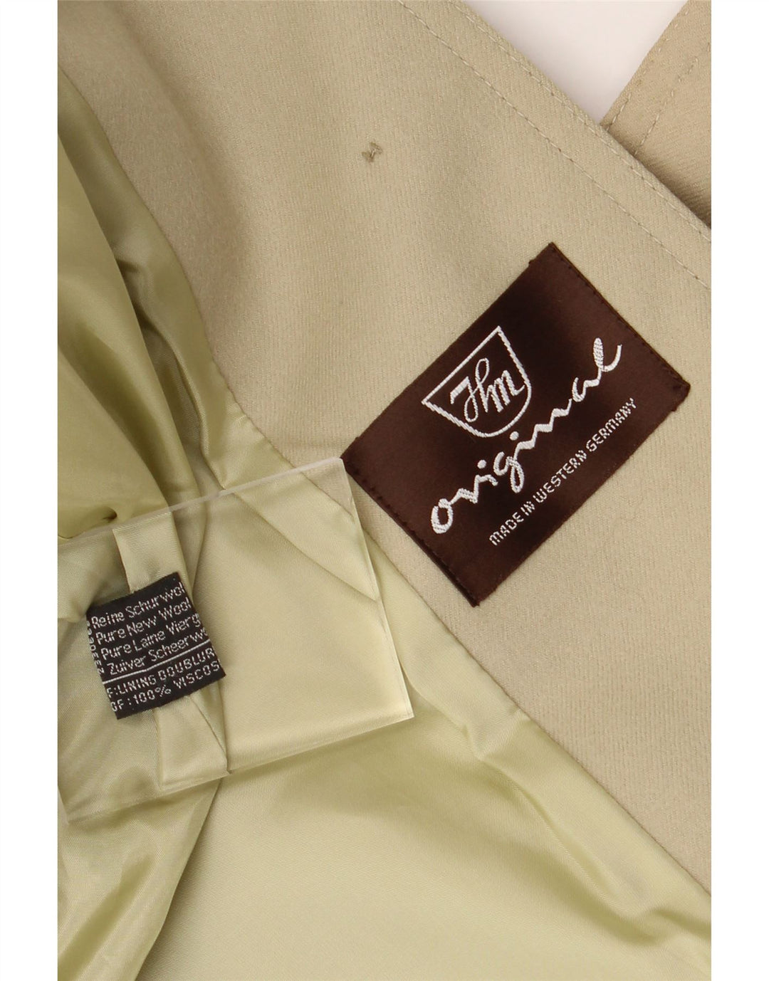 VINTAGE Womens Overcoat UK 16 Large Beige New Wool Vintage Vintage and Second-Hand Vintage from Messina Hembry 