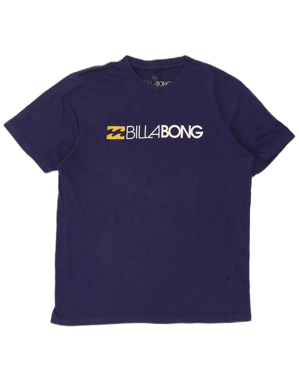 Billabong Herre grafisk T-shirt Top Medium Marineblå Bomuld
