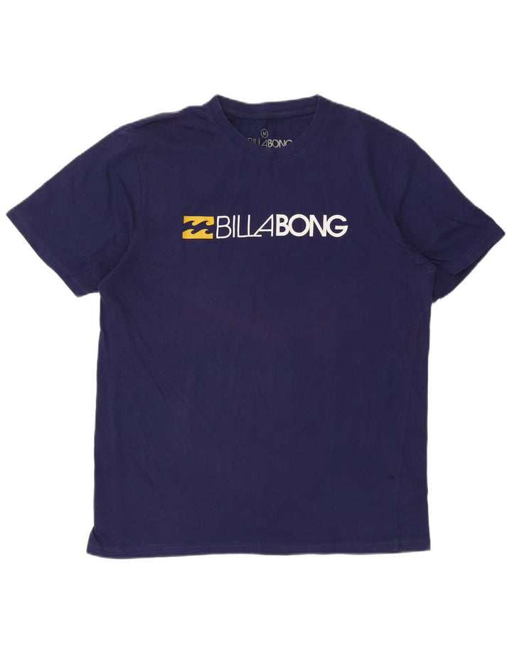 Billabong Herre grafisk T-shirt Top Medium Marineblå Bomuld