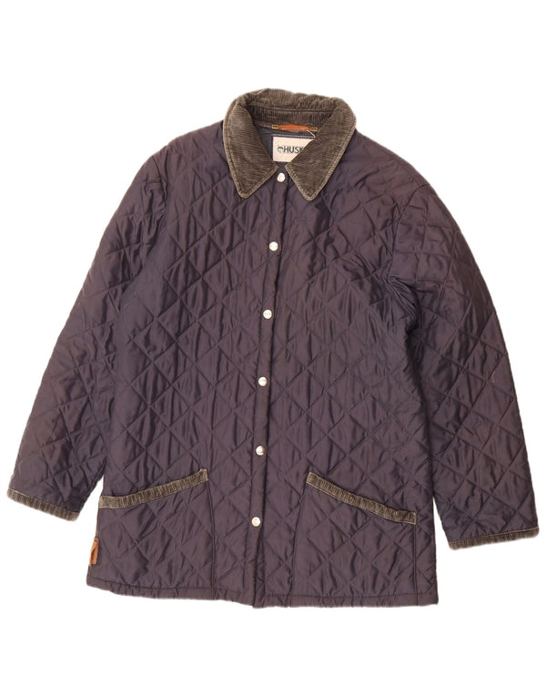 Husky Dame Quiltet Jakke UK 16 Large Navy Blue Polyamide