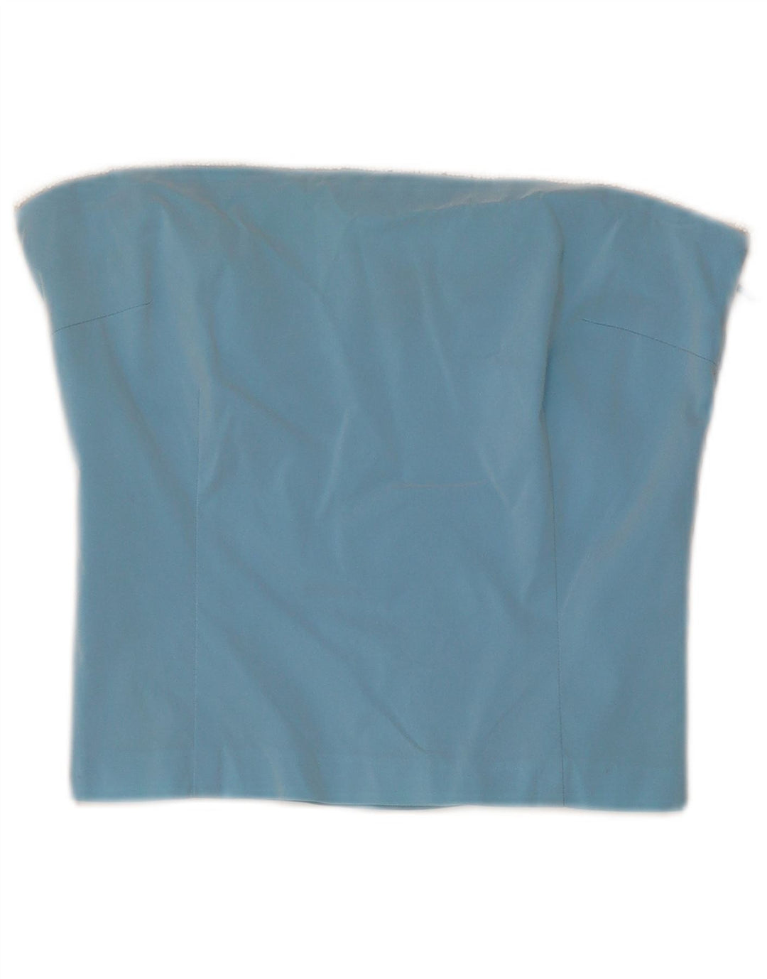 Vintage Dame Crop Stropløs Top UK 6 XS Blue Acetate