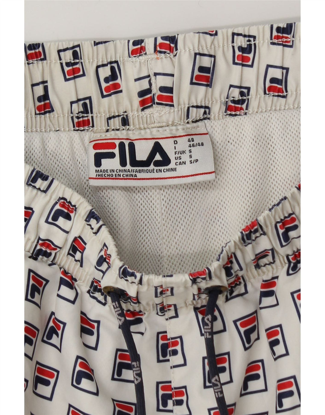 FILA Grafiske badeshorts til mænd Small White Polyester