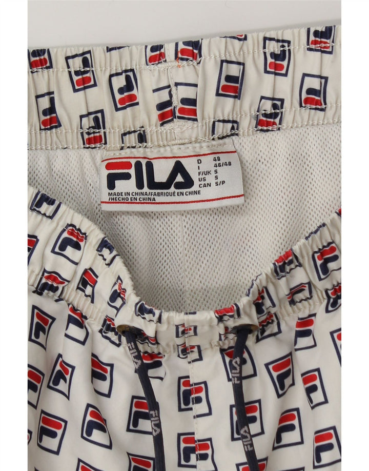 FILA Grafiske badeshorts til mænd Small White Polyester