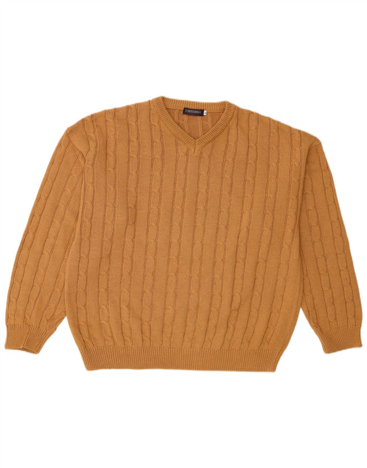 Herman Herre V-hals sweater XL Brun Bomuld
