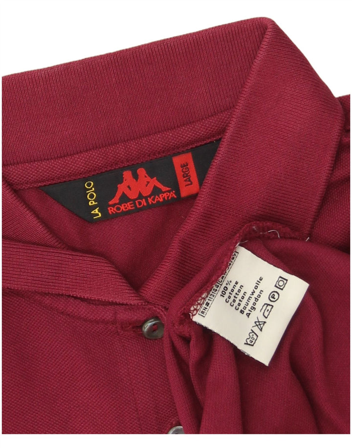 Kappa Dame Polo Shirt UK 16 Stor rødbrun bomuld