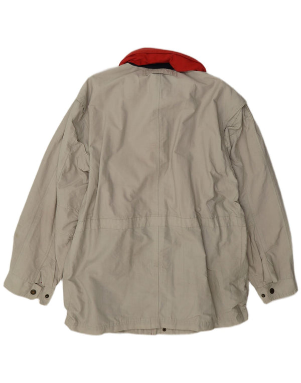 Vintage Herre Hooded Utility Jacket UK 40 Large Beige Cotton