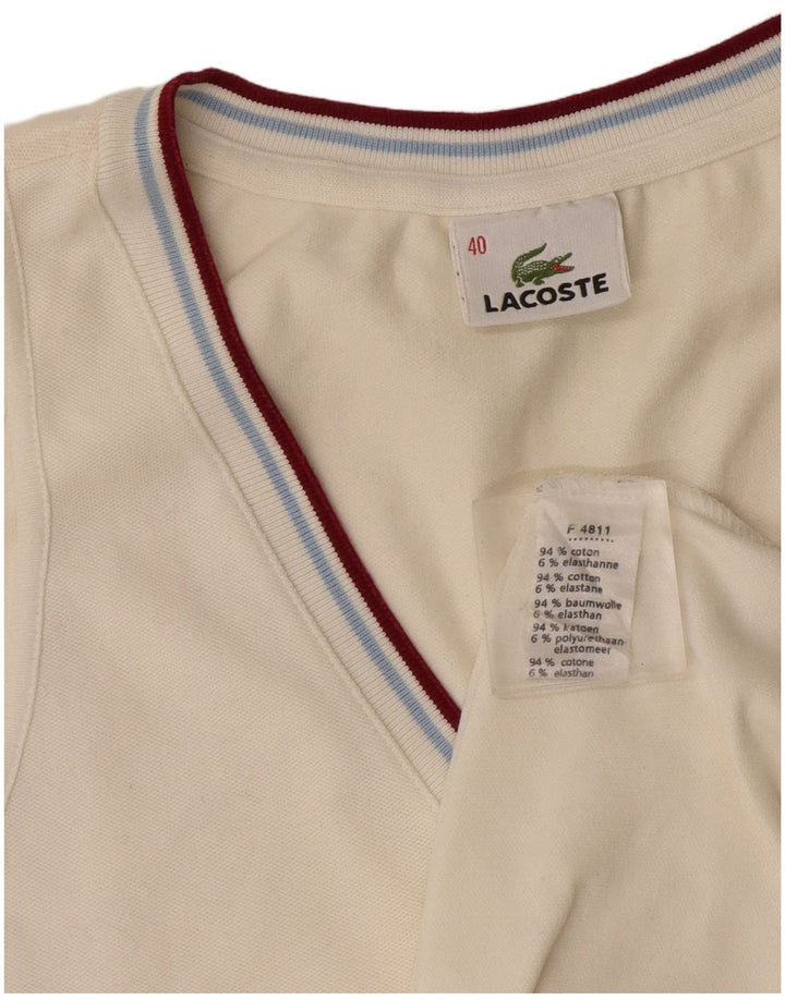 Lacoste Damevest Top Størrelse 40 Medium Off White Bomuld