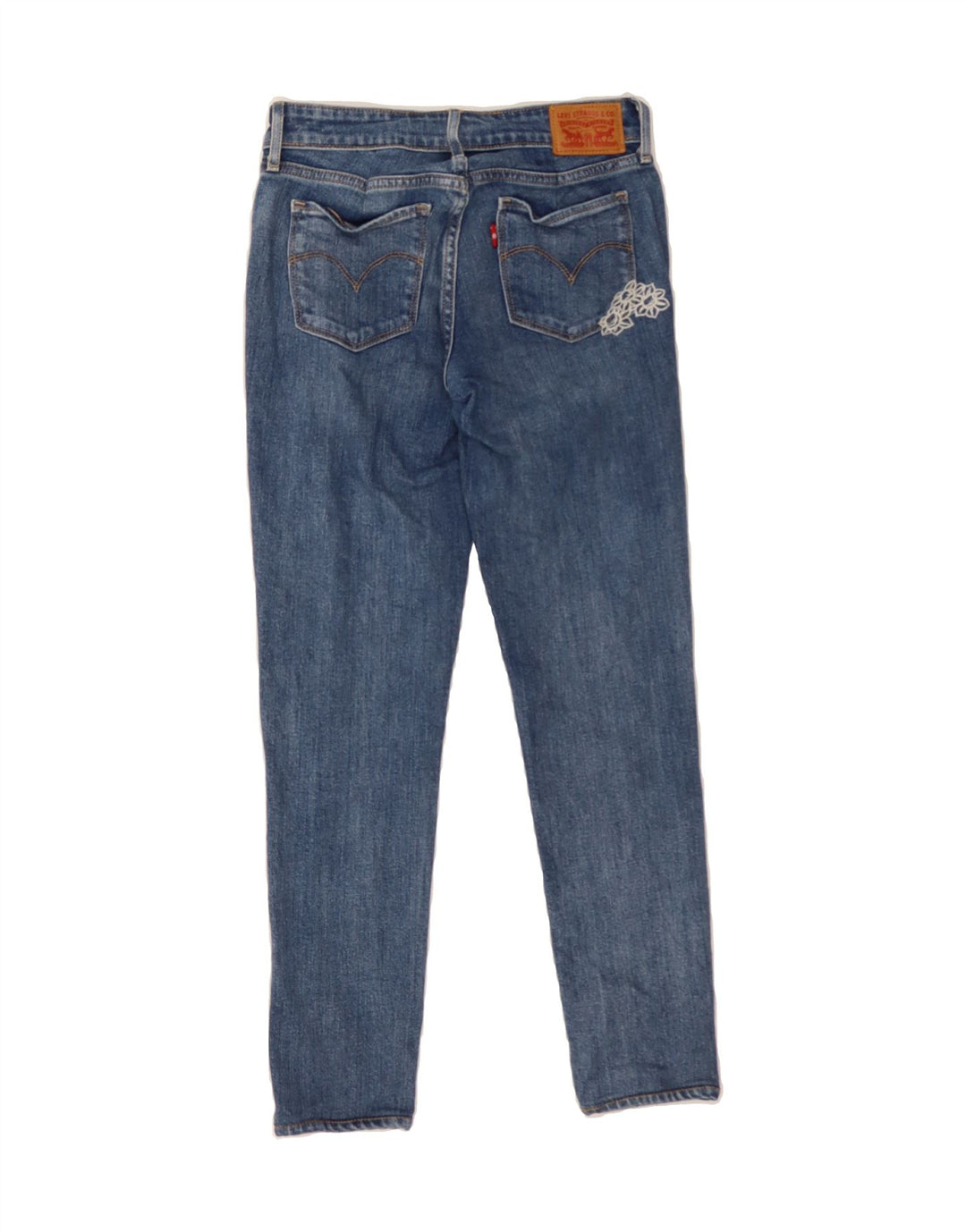LEVI'S Womens Slim Jeans W25 L26 Blue Floral Cotton Vintage Levi's and Second-Hand Levi's from Messina Hembry 